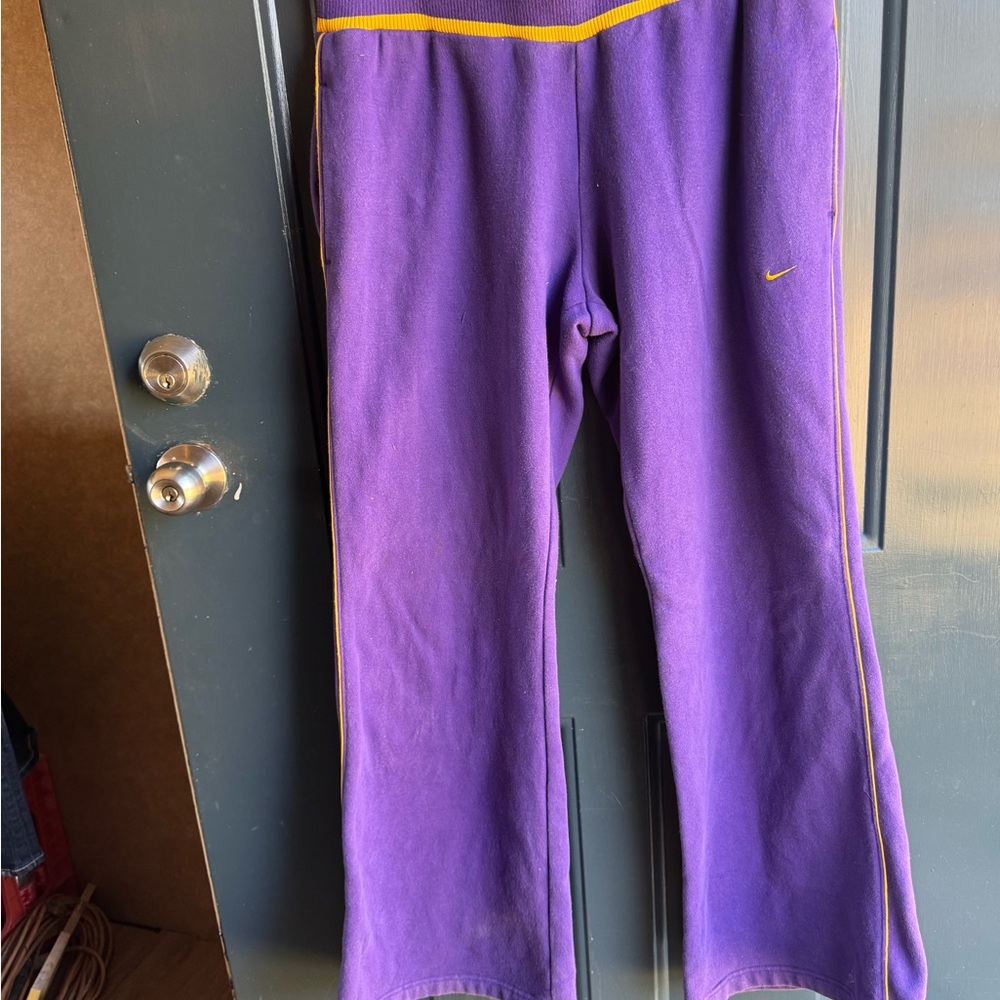 Nike Purple and Yellow Track Pants